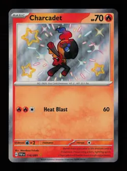 Charcadet 114/091 Shiny Rare Paldean Fates Pokemon Cards - Image 1