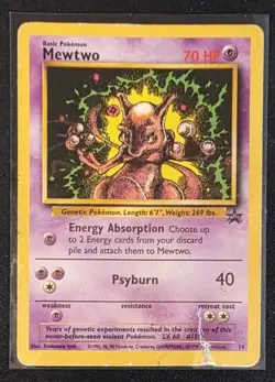 Pokemon Mewtwo Base Set 10/102 Trading Card Game DAMAGED/RIPPED - Image 1