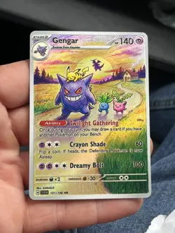 5/5 Gengar - Fan Art Kanto Heroes Holo Mega Custom Evolutions Card #151 - Image 1