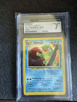 Pokemon TCG Politoed Holo Rare Card 8/75 Neo Discovery Unlimited Edition - Image 1