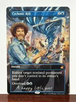 MtG Magic the Gathering Cyclonic Rift Bob Ross Alter - Image 1