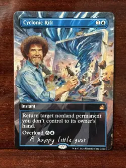 MtG Magic the Gathering Cyclonic Rift Bob Ross Alter - Image 2
