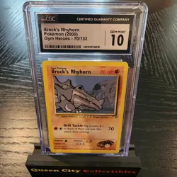 BROCK'S RHYHORN - CGC GEM 10 - 2000 POKEMON GYM HEROES - #70/132 - Image 1