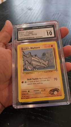 BROCK'S RHYHORN - CGC GEM 10 - 2000 POKEMON GYM HEROES - #70/132 - Image 2
