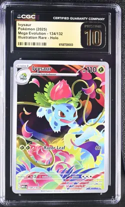 Pokemon Ivysaur 134/132 Illustration Rare Mega Evolution - CGC 10 PRISTINE - Image 1