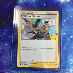 Professor Burnet SWSH167 Black Star Promo Pokemon TCG 25th Anniversary Stamp NM+ - Image 1