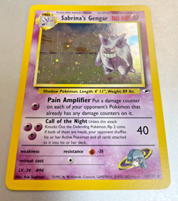 Sabrina's Gengar #14 - Pokemon Gym Heroes - Partial Swirl Holo Unlimited - Image 2