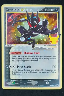 2021 POKEMON SWSH PROMO CELEBRATIONS ETB #144 GRENINJA-GOLD STAR SWSH144 BLACK - Image 1