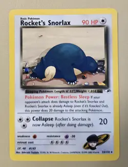2000 Pokemon WOTC English Gym Heroes Rocket's Snorlax GHrS2 - Image 1