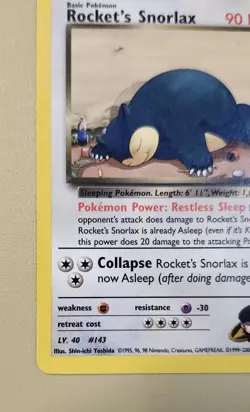 2000 Pokemon WOTC English Gym Heroes Rocket's Snorlax GHrS2 - Image 3