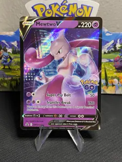 Pokemon TCG - Mewtwo V - SWSH223 - Black Star Promo Holo Stamped - Pokemon Go - Image 1