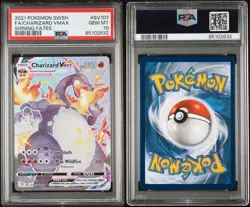 2021 POKEMON SWORD & SHIELD SHINING FATES CHARIZARD VMAX SV107 PSA 10 - Image 2