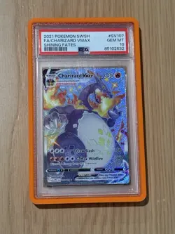 2021 POKEMON SWORD & SHIELD SHINING FATES CHARIZARD VMAX SV107 PSA 10 - Image 3