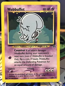 Wobbuffet 35/75 Rare Neo Discovery Pokemon Unlimited Lightly Played - Image 1