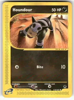 Houndour 113/165 Common Expedition Base Set Pokemon Moderately Played - Image 1