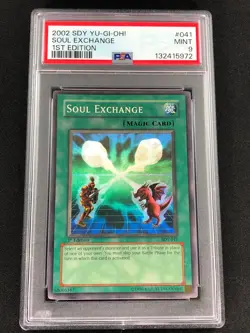 Yugioh 2002 Soul Exchange 1st SDY-041 PSA 9 Super Rare - Image 1