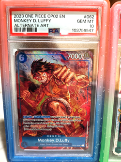 2023 One Piece Monkey D. Luffy OP02-062 Paramount War Alt Art SR PSA 10 English - Image 1