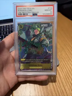 One Piece Promos 113 Roronoa Zoro Dallas Day PSA 10 Gem Mint - Image 1
