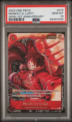 One Piece OP05 Monkey D. Luffy 1st Anniversary ST01-012 PSA 10 Gem Mint English - Image 1