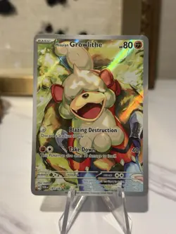Pokemon Twilight Masquerade Hisuian Growlithe Illustration Card 181/167 - Image 1