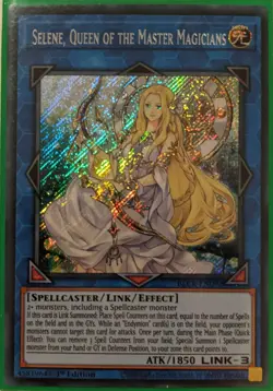 YuGiOh Selene, Queen of the Masters Magicians Secret Rare 1st Edition BLCR-EN092 - Image 1