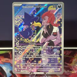 Team Rocket's Murkrow 200/182 Illustration Rare Destined Rivals Pokemon 2025 - Image 1