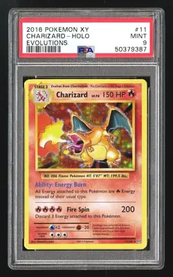2016 POKEMON XY CHARIZARD HOLO EVOLUTIONS PSA 9 EXTREMELY RARE NON DIECUT CORNER - Image 1