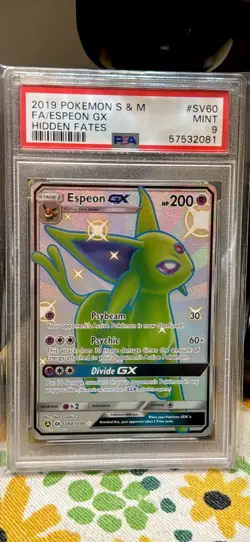 Pokemon Espeon GX SV60/SV94 Hidden Fates Shiny Vault Full Art Holo PSA 9 - Image 1