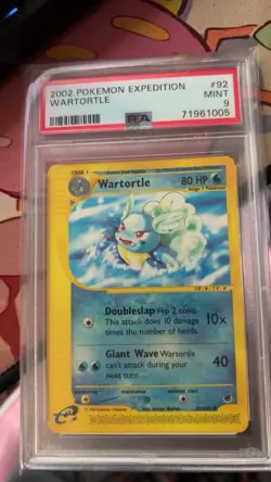 Pokemon TCG Wartortle 92/165 Expedition Base Set PSA 9 - Image 1