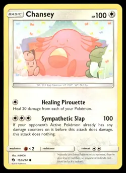 Chansey 152/214 Common Lost Thunder Pokemon Lightly Played - Image 1