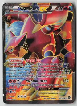 Volcanion EX 107/114 Ultra Rare Steam Siege Pokemon DMG - Image 1