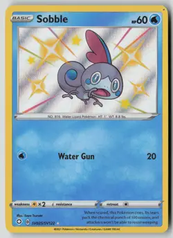 Sobble SV025/SV122 Shiny Rare Shining Fates Shiny Vault Pokemon LP - Image 1