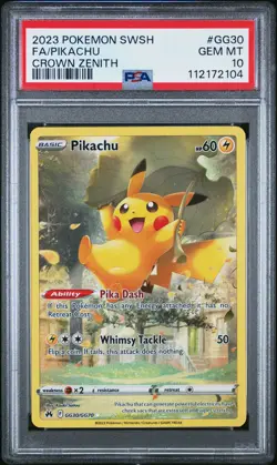 PIKACHU Crown Zenith Holo Galarian Gallery #GG30 PSA 10 Pokemon - Image 1