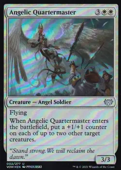 MTG Innistrad Crimson Vow - Angelic Quartermaster - VOW 002 - FOIL - Image 2