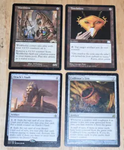 MTG 4x Rare Artifact Oracle's Vault, Colfernor's Urn, Touchstone, Workhorse - Image 1