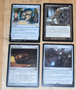 MTG 4x Rare Artifact Silent Gravestone, Ratchet Bomb, Wheel of Torture + - Image 1