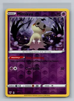 Mimikyu Reverse Holo Rare SWSH03: Darkness Ablaze SWSH03 Psychic 081/189 Pokemon - Image 1