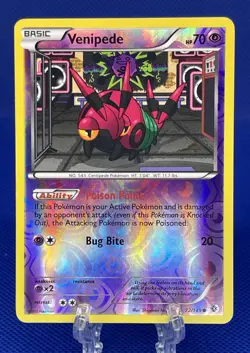 Pokemon TCG Venipede 72/149 Reverse Holo B&W Boundaries Crossed 2012 NM - Image 1