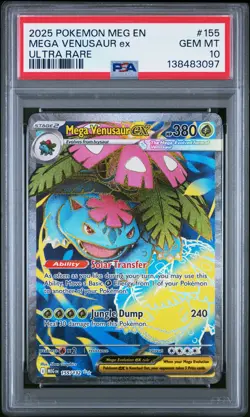 2025 POKEMON MEG EN-MEGA EVOLUTION ULTRA RARE #155 MEGA VENUSAUR EX PSA 10 - Image 1