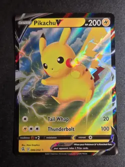 Pikachu V 086/264 NM Fusion Strike Holo V Rare Pokemon - Image 1