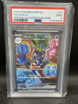 Pokemon 2025 Pre-Prismatic Evolutions Illustration Rare #151 Palafin EX PSA 9 - Image 1