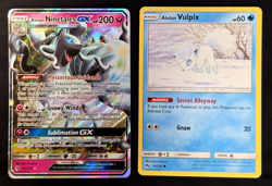 Pokemon Alolan Ninetales GX Ultra Rare Holo HP-Lost Thunder 132/214 + Vulpix 053 - Image 1