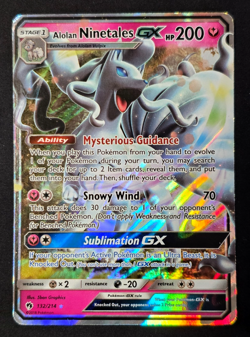 Pokemon Alolan Ninetales GX Ultra Rare Holo HP-Lost Thunder 132/214 + Vulpix 053 - Image 3