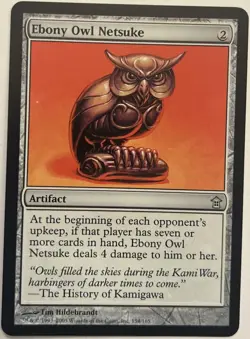 Ebony Owl Netsuke - Saviors of Kamigawa - NM✅ Ex Condition - MTG 154/165 - Image 1