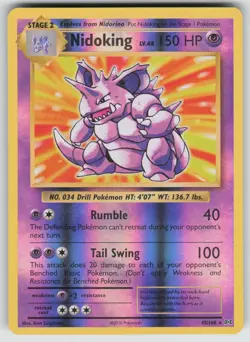 Nidoking 45/108 Holo Rare Evolutions Pokemon Reverse Holo Lightly Played - Image 1