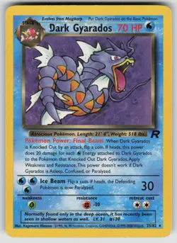 Dark Gyarados 25/82 Rare Team Rocket Pokemon Unlimited Moderately Played - Image 1