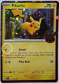 Fart Swirl 🌀 Pikachu 018 Cosmos Holo Bleed Error Rare Pokemon TCG ✨ Stamped 2 - Image 2