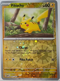 Swirl 🌀 Pikachu 025/165 Reverse Cosmos Holo Bleed Error Rare Pokemon TCG ✨ - Image 1