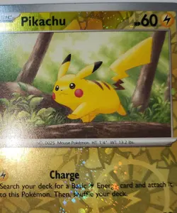 Swirl 🌀 Pikachu 025/165 Reverse Cosmos Holo Bleed Error Rare Pokemon TCG ✨ - Image 3