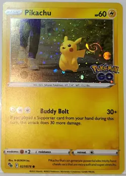 HD Swirl 🌀 Pikachu 027/078 Cosmos Holo Bleed Error Rare Pokemon TCG ✨ Stamped - Image 1